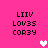 Pixelated text and heart symbols on a bright pink background with animated heart changes.