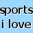 Six sports-themed buddy icons arranged in a , each with text labels and corresponding imagery