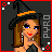 Animated contact sheet of a pixel-art witch character in Halloween costume with pumpkin props and text frames.