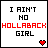 nine pixelated text-based icons displaying "I AIN'T NO HOLLABACK GIRL" with colored hearts, each icon featuring a different color for the word "HOLLABACK" and its corresponding heart