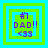 #1 DAD!! <33 icon with layered green and cyan borders; animation shifts blue inner border position across frames.