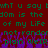 Pixelated green text on dark red background with purple static-like patterns, repeating phrases about life and weirness.