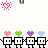 Animated icon featuring pixelated characters with colored hearts above them, text reading 'best buds' and 'buds', and pink heart symbols in various states of animation.