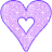 Three identical static heart-shaped icons with a glittery pink texture and purple outline arranged in a contact sheet layout on a gray background.