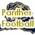 A pixelated graphic shows a panther head with "Panther Football" text above and "23" below, with a separate panther head below the