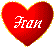 Four red heart-shaped icons with yellow outlines arranged in a on gray background; two hearts display white text, one shows partial lettering