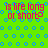 Green background with blue circular patterns and repeated pink text reading 'is life long or short?' in pixelated font.