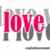 A composite image with 'love' text, a heart-shaped hands frame over sunset, and four hand gesture icons in colored squares.