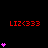 Red text 'LIZ<333' appears above pink heart stacks on a black background, with heart counts varying across positions.
