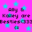 Static image with bright pink background and cyan stars, displaying repeated text 'Ally & Kailey are Besties <333' in black pixelated font.