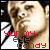 Pixelated static image of a person's face with red text overlay reading "yummy... eye candy" on a white and black background.