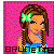 Four pixel-art doll icons arranged in a 2x2 contact sheet with distinct backgrounds and text labels, each showing different hairstyles, accessories, and outfits.