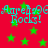 Red background with green stars and repeated cyan text reading "Aurelio96 Rocks!" in a pixelated style.