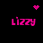 Four pink 'Lizzy' text icons arranged in a with animated pixel patterns above and between them on black background