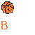 Pixelated basketball icon with orange and black colors, paired with evolving text labels beneath it