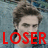 A pixelated image of a person with brown hair and dark clothing, featuring red text reading 'LOSER' overlaid on the left side.
