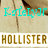 Pixelated image with turquoise text 'Kalel Jr' above a beige background and brown 'HOLLISTER' text on white strip below.