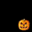 orange pumpkin icons with carved faces on a black background, accompanied by text variations like 'H', 'HA', and 'HAPPY' in brown font