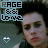 four and four shows a person with dark hair, wearing a black top against a muted green background. Each contains the text "RAGE & LOVE" in blue pixelated font above a white heart symbol