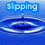 Blue water ripple background with white text appearing sequentially across four : 'slipping', 'slipping through', 'slipping through my', and 'slipping through my fingers'