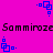 A static image with a bright pink background featuring repeated blue square-based pixel art icons and black text reading "Sammiraze Sammiraze" in two horizontal