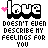 Pixel art contact sheet of 8 animated frames showing variations of the word 'love' with pink hearts and text 'DOESN'T EVEN DESCRIBE MY FEELINGS FOR YOU' in a retro digital style.
