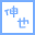 four white squares with blue borders contains two distinct pixelated icons: one showing Chinese characters and another displaying the word 'LOVE' in light blue text
