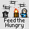 Animated contact sheet of 14 frames showing a pixel art sequence with two stick figures, one yellow and one blue, interacting around trash cans and burning barrels in a repetitive motion cycle.