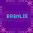 Purple background with cyan text and pink decorative elements arranged in a pattern