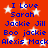Red background with white stars and blue text repeating 'I Love Sarah', 'Jackie Jill', 'Boo Jackie', 'Alexis Mack' in two