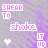 Pixelated text and heart symbols repeat across a purple-and-gray striped background with animated color changes.