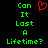 Green pixelated text reads 'Can It Lost A Lifetime?' with a red heart symbol above the left side of the text on black background.