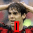 A person in a red shirt with arms raised behind their head, displayed across six showing text changes from 'I' to 'love' and 'kaka!!'