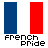 Four variations of a French flag design with 'French Pride' text, each in distinct color schemes and borders.