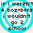 A static image with four identical circular cyan spiral patterns surrounding black text reading "if i weren't 4 boz+bfis i wouldn't go 2 school" on a white background.