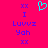 A static pixel art image with a bright pink background, featuring cyan heart outline and blue text elements arranged in vertical