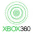 A contact sheet of eight animated frames showing a circular Xbox 360 logo with concentric rings in varying colors, each accompanied by the text "XBOX360" below it.