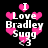 Pixelated icon with black background, pink hearts, and white text reading "I Love Bradley Sugg" in multiple arrangements.