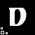 A 3x2 contact sheet of six animated frames showing a white letter D with green and white square icons changing across the bottom-left corner.