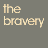 A 3x3 contact sheet of pixelated faces with text blocks, showing a promotional image for 'the bravery' band release.