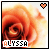 A 6-frame animated contact sheet of a pixelated orange rose with the name 'ALYSSA' in blocky text, each frame showing subtle color variations and heart icon changes.