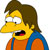 Pixelated yellow-skinned character with brown hair, blue suspenders, and orange shirt, mouth open in mid-expression against white background.