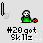 Pixel art animation of a green-shirted character with white skull face holding basketballs near a hoop, showing motion from dribbling to shooting and text changes.