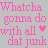 A static image of a text-based buddy icon with pink text and heart symbols on a gray background, featuring repeated phrases and multiple instances of the word "Get".