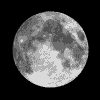25 moon phase images arranged in 5 and 5 , showing the moon's changing appearance from full to new and back to full across the sequence