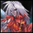 A 48x48 pixel buddy icon featuring a stylized anime character with white hair and red clothing on the left, paired with "Anime IM" text in silver pixelated font on a black background to the right.