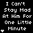 Black background with white pixelated text reading "I Can't Stay Mad At Him For One Little Minute" and small white star symbols in a pattern