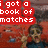 Animated icon with three vertical showing text and character images against red, black, and white backgrounds