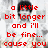 A pixelated image of a person with dark hair and white clothing overlaid with red text in four sections.