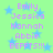 A static image with a light green background featuring blue stars and purple text listing names and 'BEFFTS!!!'